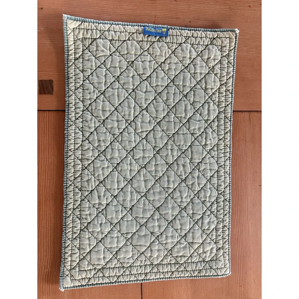 Valdrome France Set of 6 Sage Green Floral Quilted Placemats Cottagecore